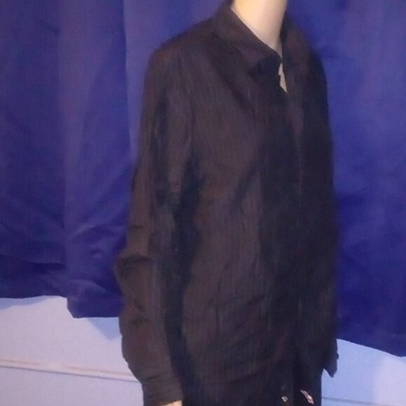 Armani Collezioni Men’s Pin Strip black dress shirt - Sz. XL - Picture 2 of 11